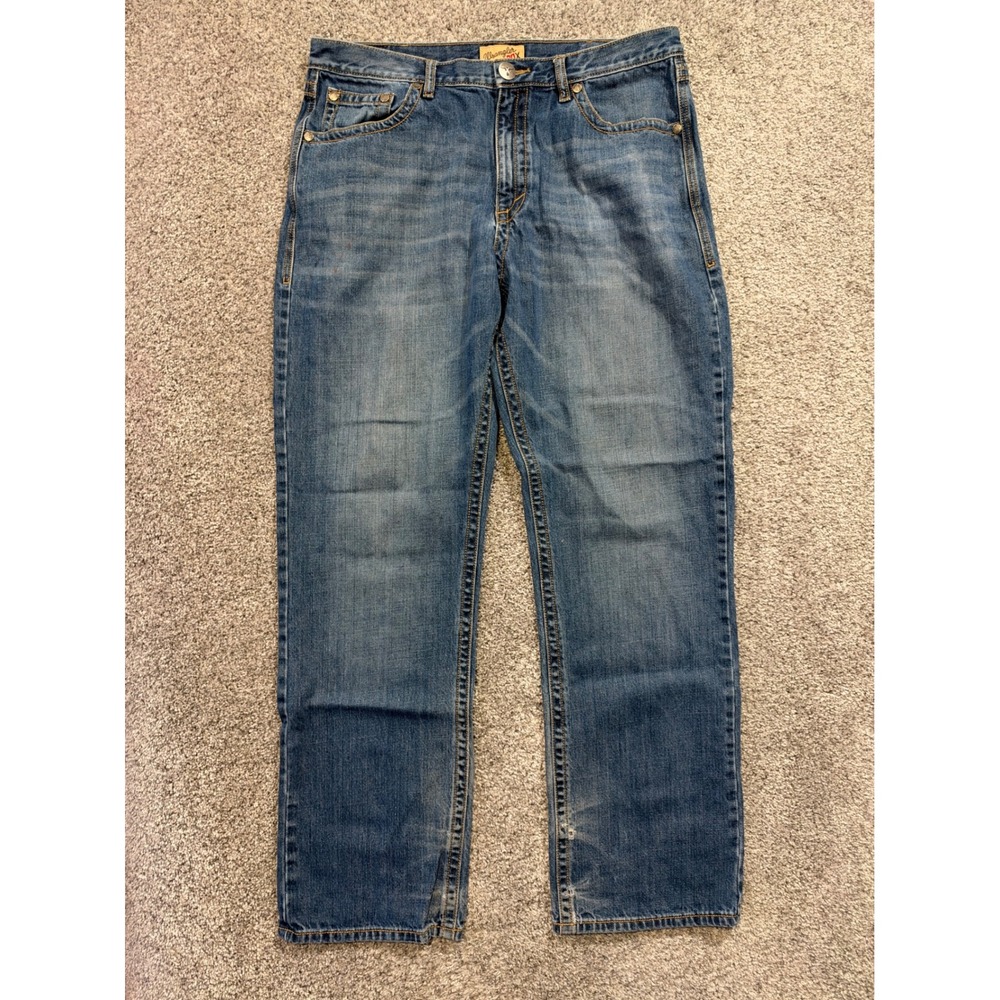 Wrangler Jeans Mens 36x34 Blue 20X 33MWXWL Extreme Relaxed Straight Leg Denim *
